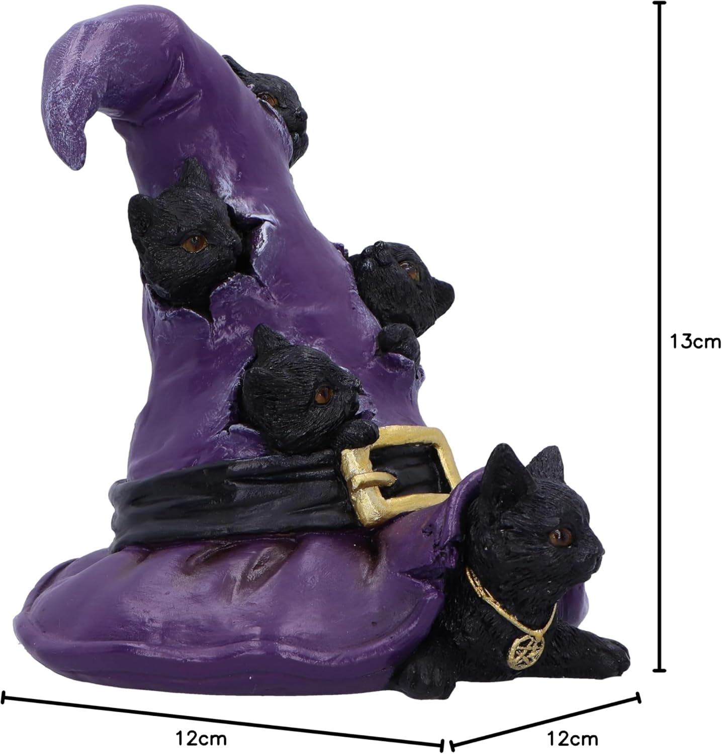 Nemesis Now Magical Mischief 14cm, Resin, Black, Cat Figure, Black Cat Ornament, Collectable Cat Giftware, Cast in the Finest Resin, Expertly Hand-Painted
