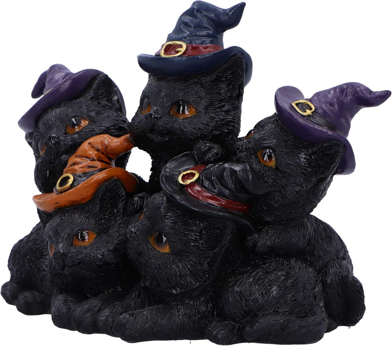 Nemesis Now Familiar Friends Figurine 18cm, Resin, Black, Witch's Familiar Cats Figure, Witch's Kittens Ornament, Collectable Cat Giftware, Cast in the Finest Resin, Expertly Hand-Painted