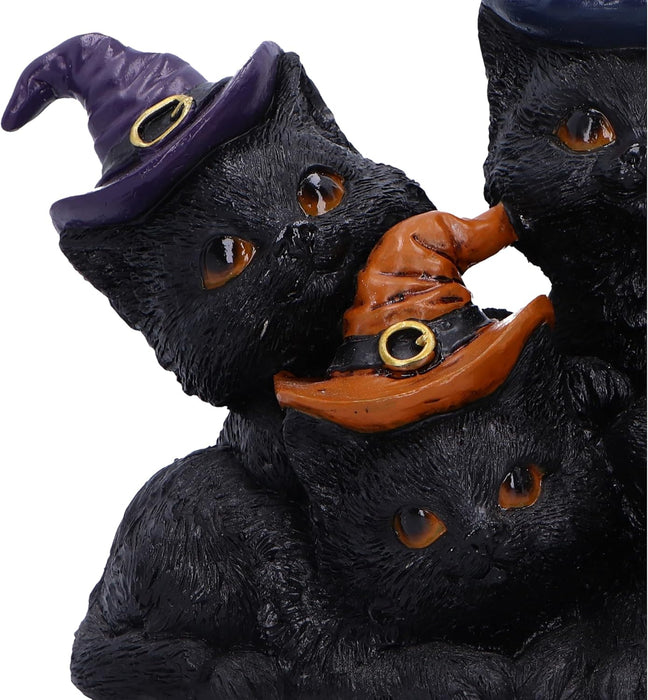 Nemesis Now Familiar Friends Figurine 18cm, Resin, Black, Witch's Familiar Cats Figure, Witch's Kittens Ornament, Collectable Cat Giftware, Cast in the Finest Resin, Expertly Hand-Painted