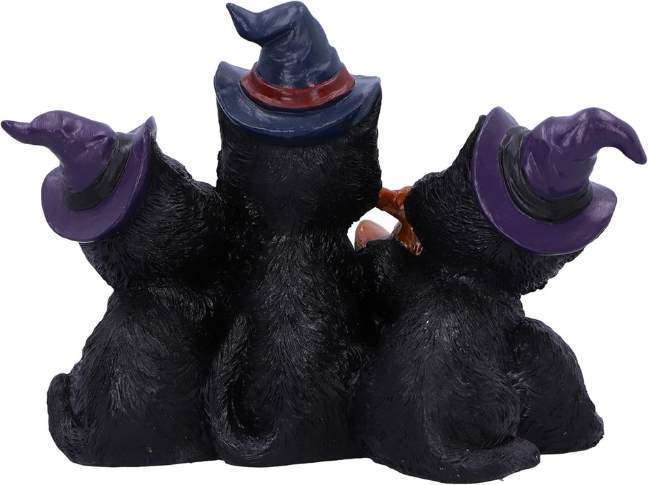 Nemesis Now Familiar Friends Figurine 18cm, Resin, Black, Witch's Familiar Cats Figure, Witch's Kittens Ornament, Collectable Cat Giftware, Cast in the Finest Resin, Expertly Hand-Painted