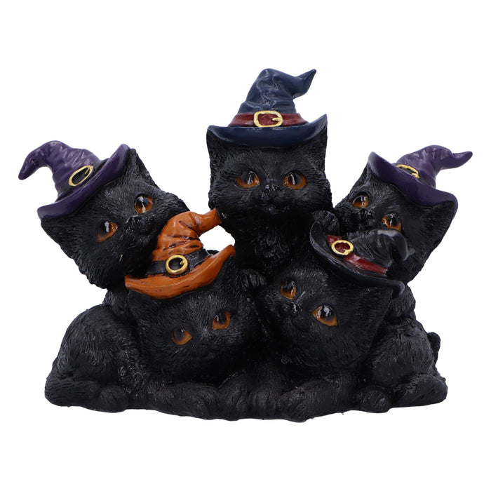 Nemesis Now Familiar Friends Figurine 18cm, Resin, Black, Witch's Familiar Cats Figure, Witch's Kittens Ornament, Collectable Cat Giftware, Cast in the Finest Resin, Expertly Hand-Painted
