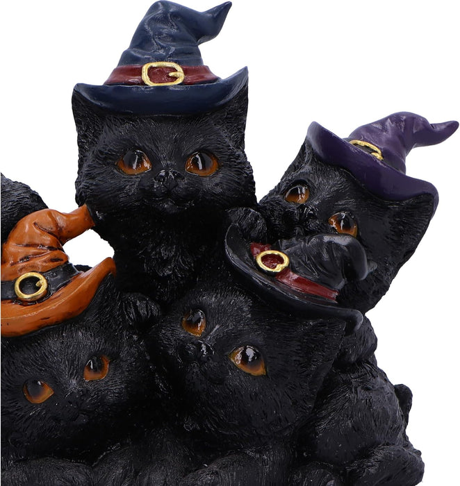 Nemesis Now Familiar Friends Figurine 18cm, Resin, Black, Witch's Familiar Cats Figure, Witch's Kittens Ornament, Collectable Cat Giftware, Cast in the Finest Resin, Expertly Hand-Painted