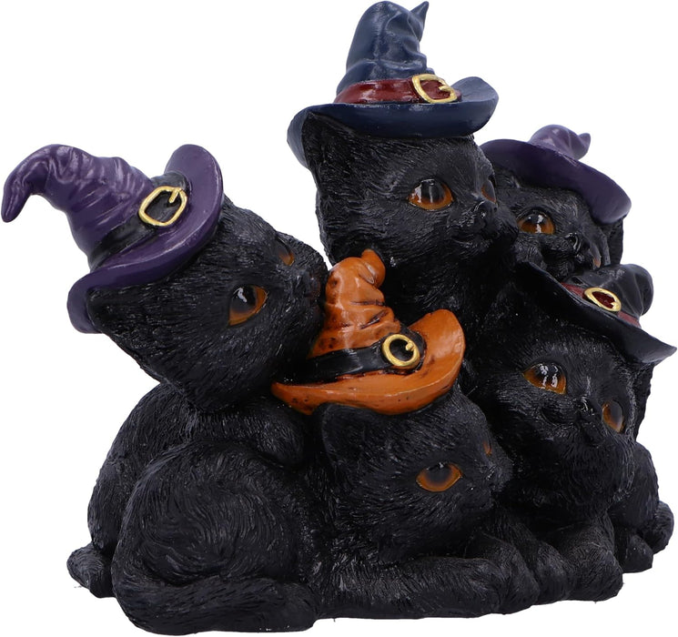 Nemesis Now Familiar Friends Figurine 18cm, Resin, Black, Witch's Familiar Cats Figure, Witch's Kittens Ornament, Collectable Cat Giftware, Cast in the Finest Resin, Expertly Hand-Painted
