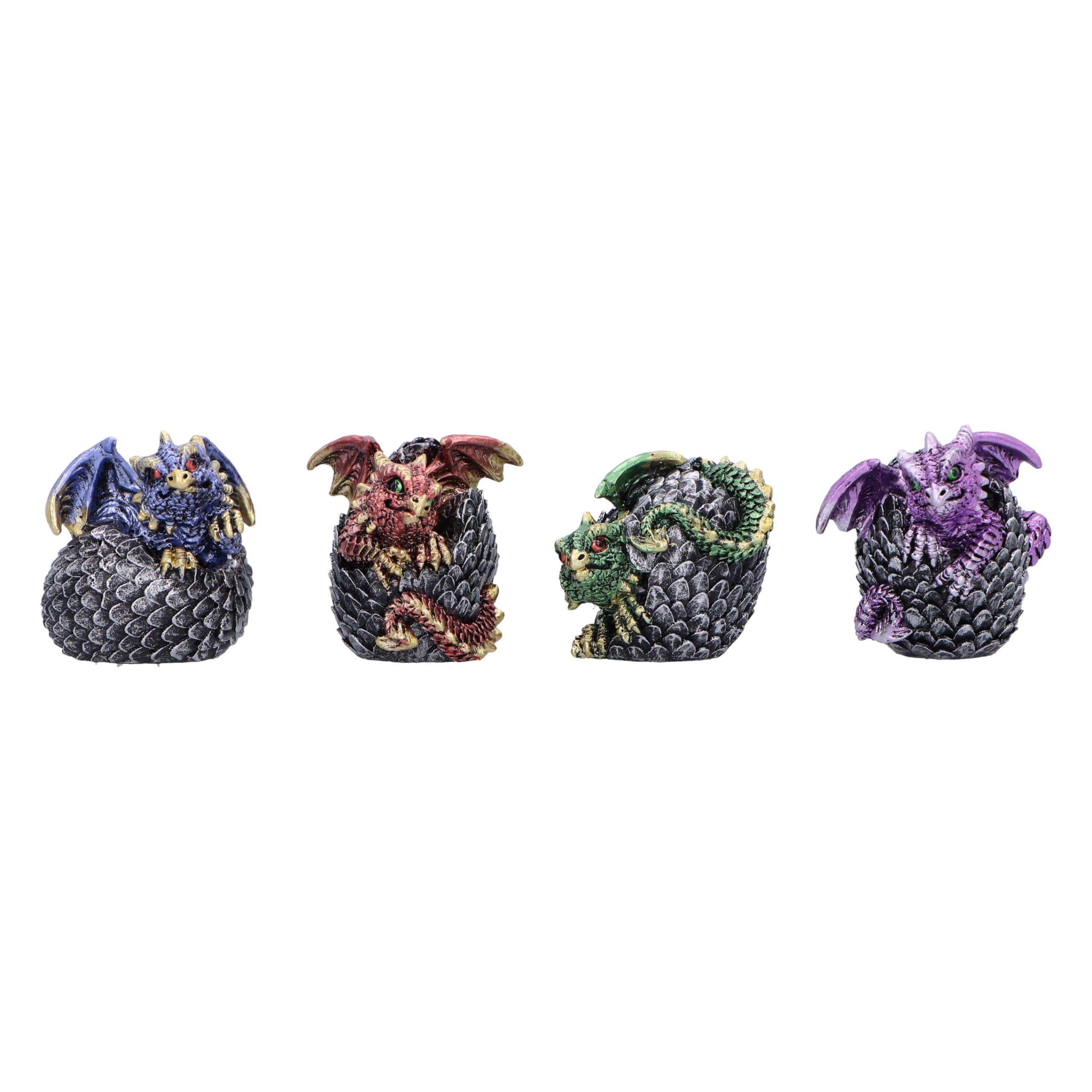 Nemesis Now Eggling Hoard 5cm, Resin, Silver, Dragon Figure, Silver Dragon Ornament, Collectable Dragon Giftware, Cast in the Finest Resin, Expertly Hand-Painted
