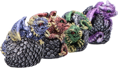 Nemesis Now Eggling Hoard 5cm, Resin, Silver, Dragon Figure, Silver Dragon Ornament, Collectable Dragon Giftware, Cast in the Finest Resin, Expertly Hand-Painted