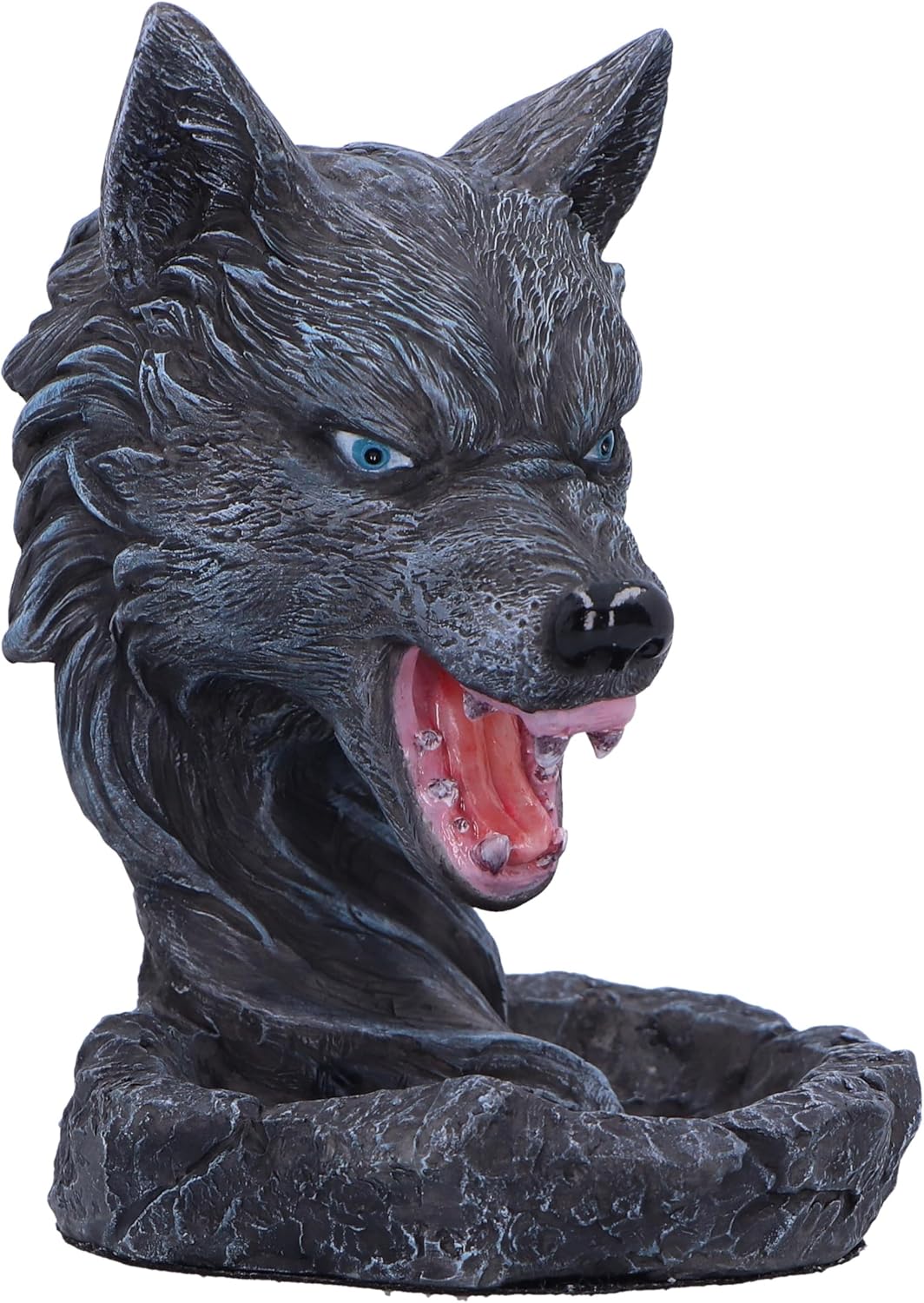 Dark Wolf Head Backflow Incense Burner 11.5Cm