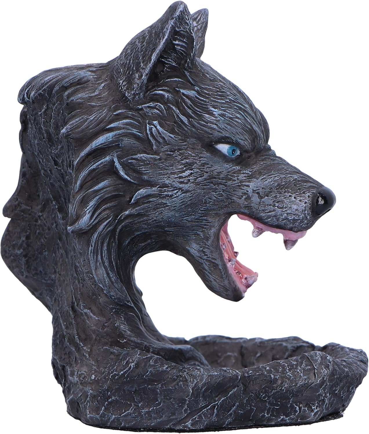 Dark Wolf Head Backflow Incense Burner 11.5Cm