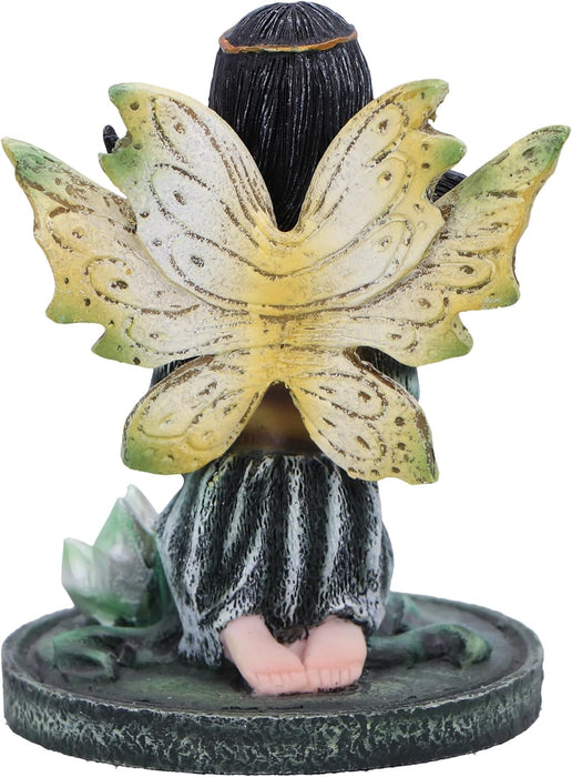 Nemesis Now Crystal Fairy Jade Figurine 9cm, Resin, Green, Fairy in Nature Figurine Featuring Crystals, Kneeling Fairy Holding Glass Ball, Fantasy Gift, Cast in the Finest Resin, Expertly Hand-Painted