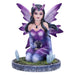 Nemesis Now Crystal Fairy Violet Figurine 9cm, Resin, Purple Fairy Figurine Design Featuring Crystals, Kneeling Fairy Holding Glass Ball, Fantasy Gift, Cast in the Finest Resin, Expertly Hand-Painted