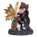 Nemesis Now Crystal Fairy Amber Figurine 8.2cm, Resin, Amber Autumn Fairy Figurine Featuring Crystals, Sitting Fairy Holding Glass Ball, Fantasy Gift, Cast in the Finest Resin, Expertly Hand-Painted