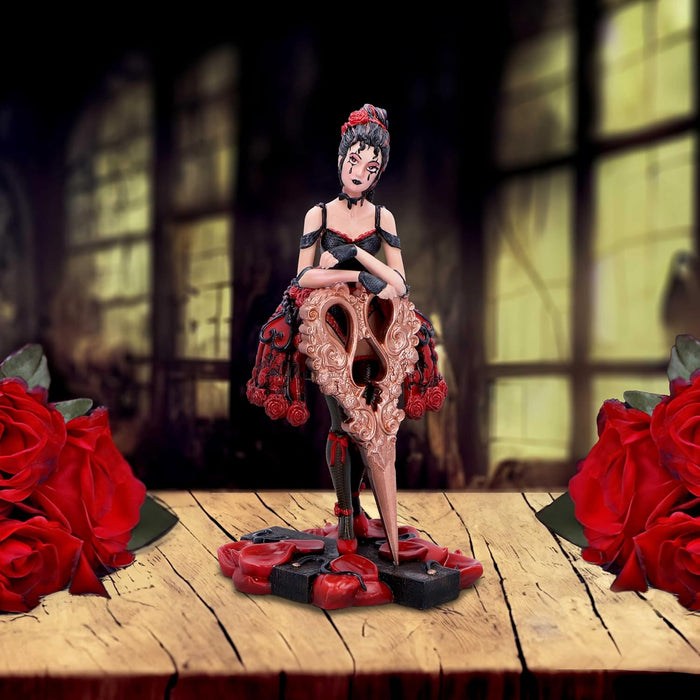 Nemesis Now Marionette Figurine 18.5cm, Resin, Marionette Scissors Burlesque Doll Figurine, Classy Gothic Doll Ornament, Exclusive Original Design, Cast in the Finest Resin, Expertly Hand-Painted