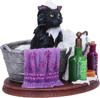 Nemesis Now Lisa Parker Bath Time Figurine 11cm, Resin, Inspired by Bath Time Artwork, Cat in Bath Tub Ornament, Lisa Parker Bathroom Decor, Cast in the Finest Resin, Expertly Hand-Painted