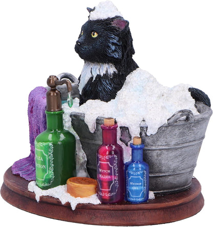Nemesis Now Lisa Parker Bath Time Figurine 11cm, Resin, Inspired by Bath Time Artwork, Cat in Bath Tub Ornament, Lisa Parker Bathroom Decor, Cast in the Finest Resin, Expertly Hand-Painted
