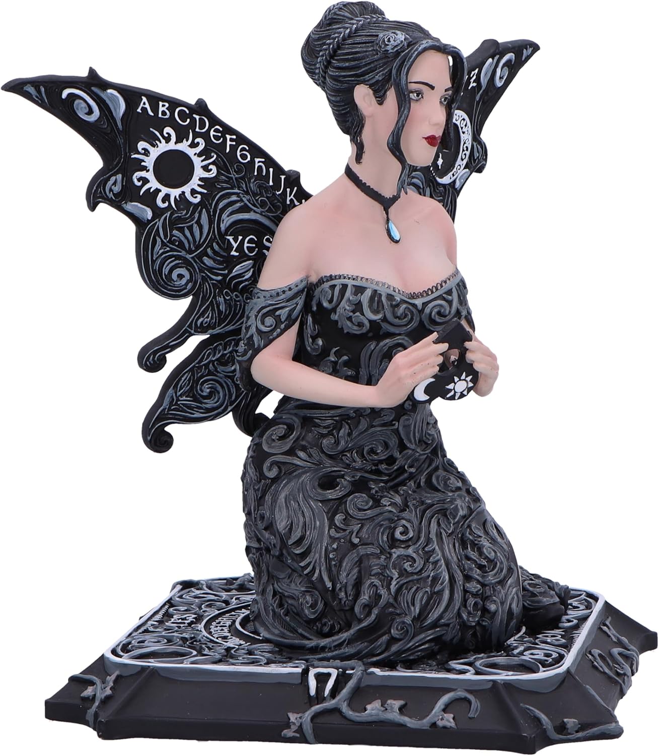 Nemesis Now Spirit Board Fairy Figurine 15cm, Resin, Black, Fairy Twist on Classic Spirit Board Design, Gothic Alternative Fairy Gift, Cast in the Finest Resin, Expertly Hand-Painted