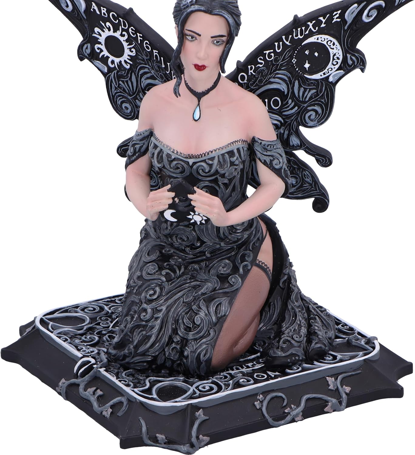 Nemesis Now Spirit Board Fairy Figurine 15cm, Resin, Black, Fairy Twist on Classic Spirit Board Design, Gothic Alternative Fairy Gift, Cast in the Finest Resin, Expertly Hand-Painted