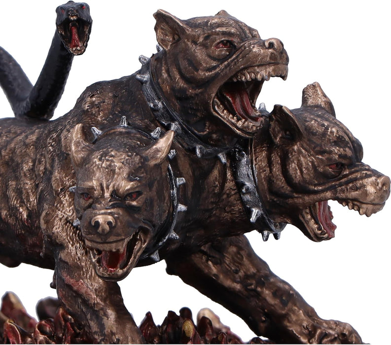 Nemesis Now Cerberus the Three Headed Hound of Hades Figurine, Resin, Bronze, Detailed Cerburus Ornament, Greek Mythology Figurine, Cast in the Finest Resin, Finished in Bronze