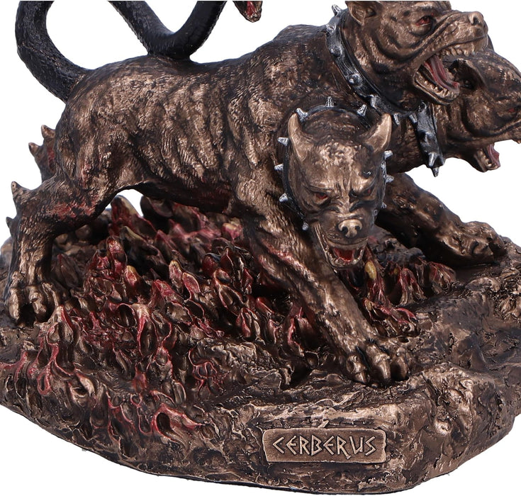Nemesis Now Cerberus the Three Headed Hound of Hades Figurine, Resin, Bronze, Detailed Cerburus Ornament, Greek Mythology Figurine, Cast in the Finest Resin, Finished in Bronze