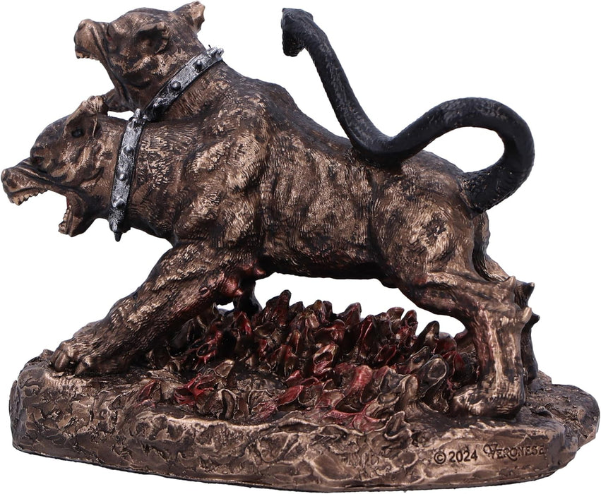 Nemesis Now Cerberus the Three Headed Hound of Hades Figurine, Resin, Bronze, Detailed Cerburus Ornament, Greek Mythology Figurine, Cast in the Finest Resin, Finished in Bronze