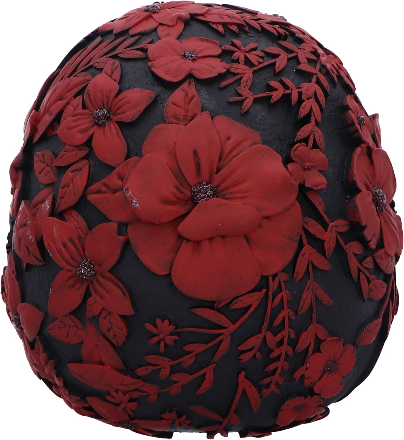 Nemesis Now Poppy Skull Ornament, Resin, Black, 14cm
