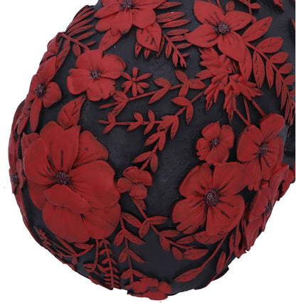Nemesis Now Poppy Skull Ornament, Resin, Black, 14cm