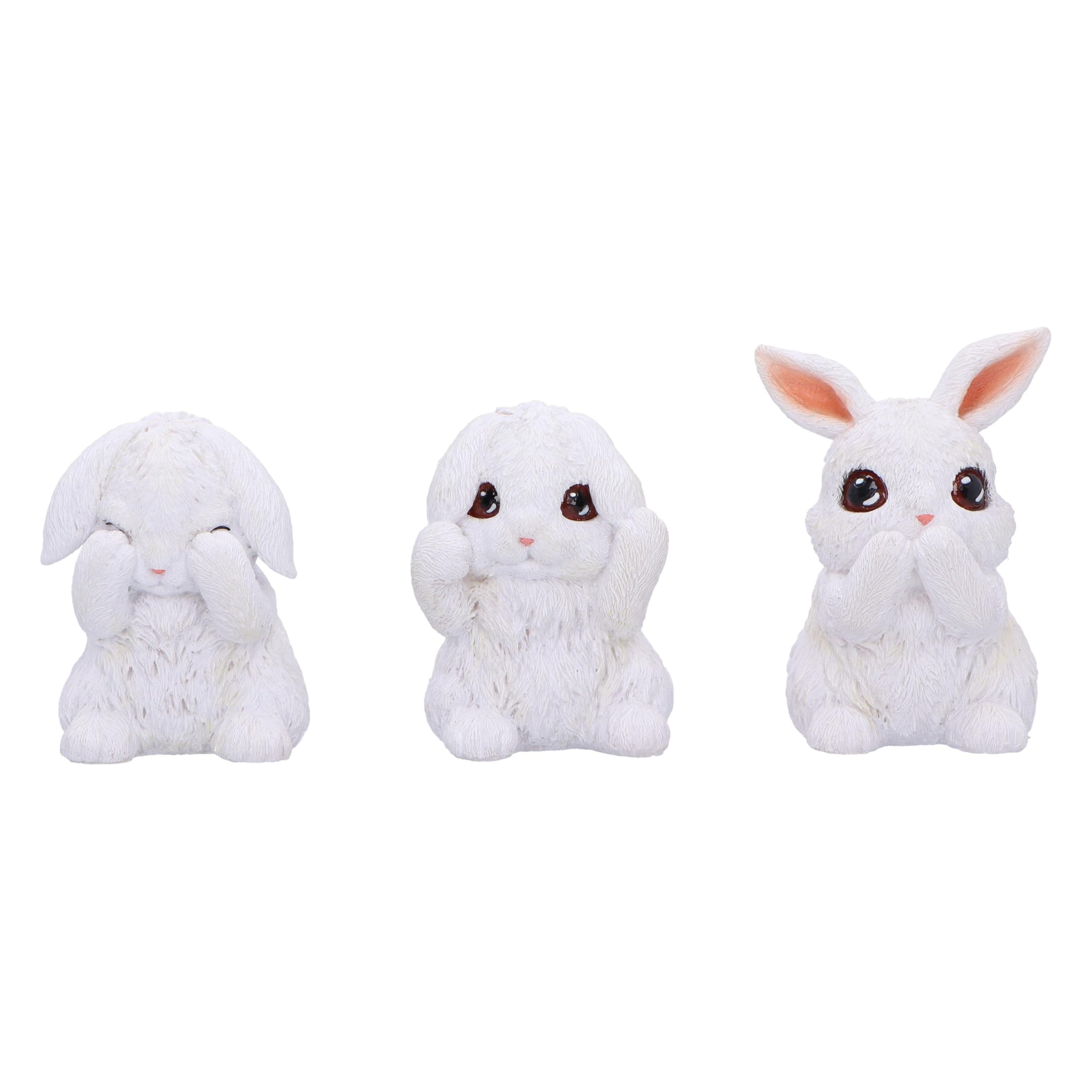 Nemesis Now Three Wise Bunnies Figurines, Resin, Cast in the Finest Resin, Expertly Hand-Painted