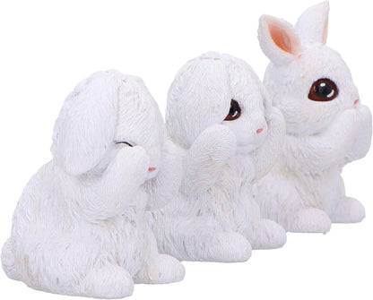 Nemesis Now Three Wise Bunnies Figurines, Resin, Cast in the Finest Resin, Expertly Hand-Painted