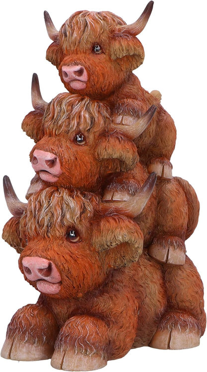 Nemesis Now Highland Totem Highland 3 Cows Figurine, Resin, Brown, Cast in the Finest Resin, Expertly Hand-Painted