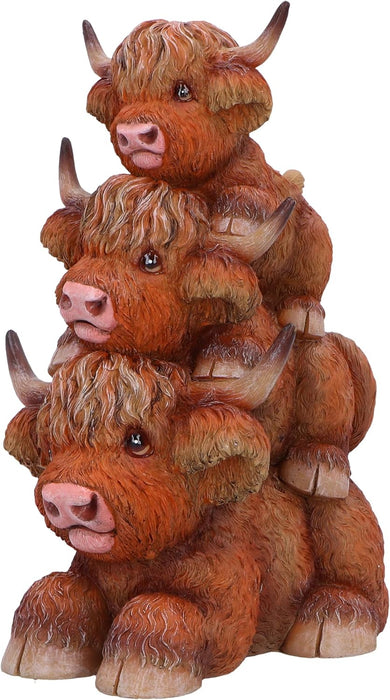 Nemesis Now Highland Totem Highland 3 Cows Figurine, Resin, Brown, Cast in the Finest Resin, Expertly Hand-Painted