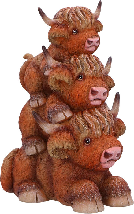 Nemesis Now Highland Totem Highland 3 Cows Figurine, Resin, Brown, Cast in the Finest Resin, Expertly Hand-Painted