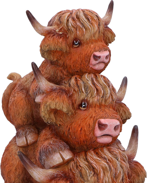 Nemesis Now Highland Totem Highland 3 Cows Figurine, Resin, Brown, Cast in the Finest Resin, Expertly Hand-Painted