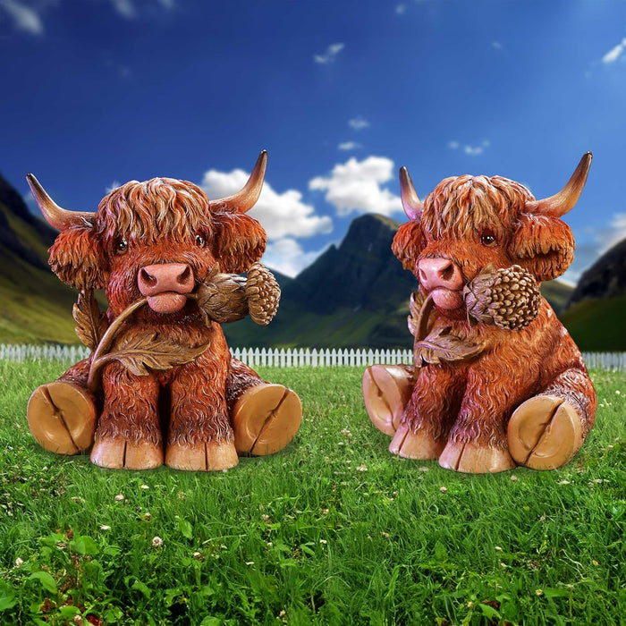 Nemesis Now Highland Thistle Highland Thistle Cow Figurine, Resin, Brown, Cast in the Finest Resin, Expertly Hand-Painted