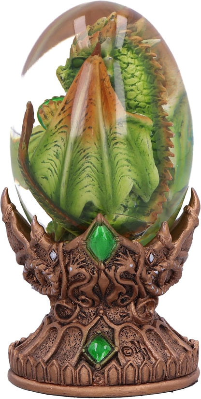 Nemesis Now Elemental Dragonlings - Earth Green Dragon Glass Egg Figurine, Resin, Green, Cast in the Finest Resin, Expertly Hand-Painted