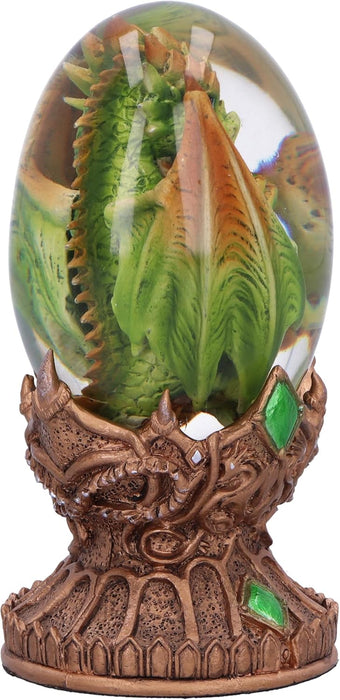 Nemesis Now Elemental Dragonlings - Earth Green Dragon Glass Egg Figurine, Resin, Green, Cast in the Finest Resin, Expertly Hand-Painted