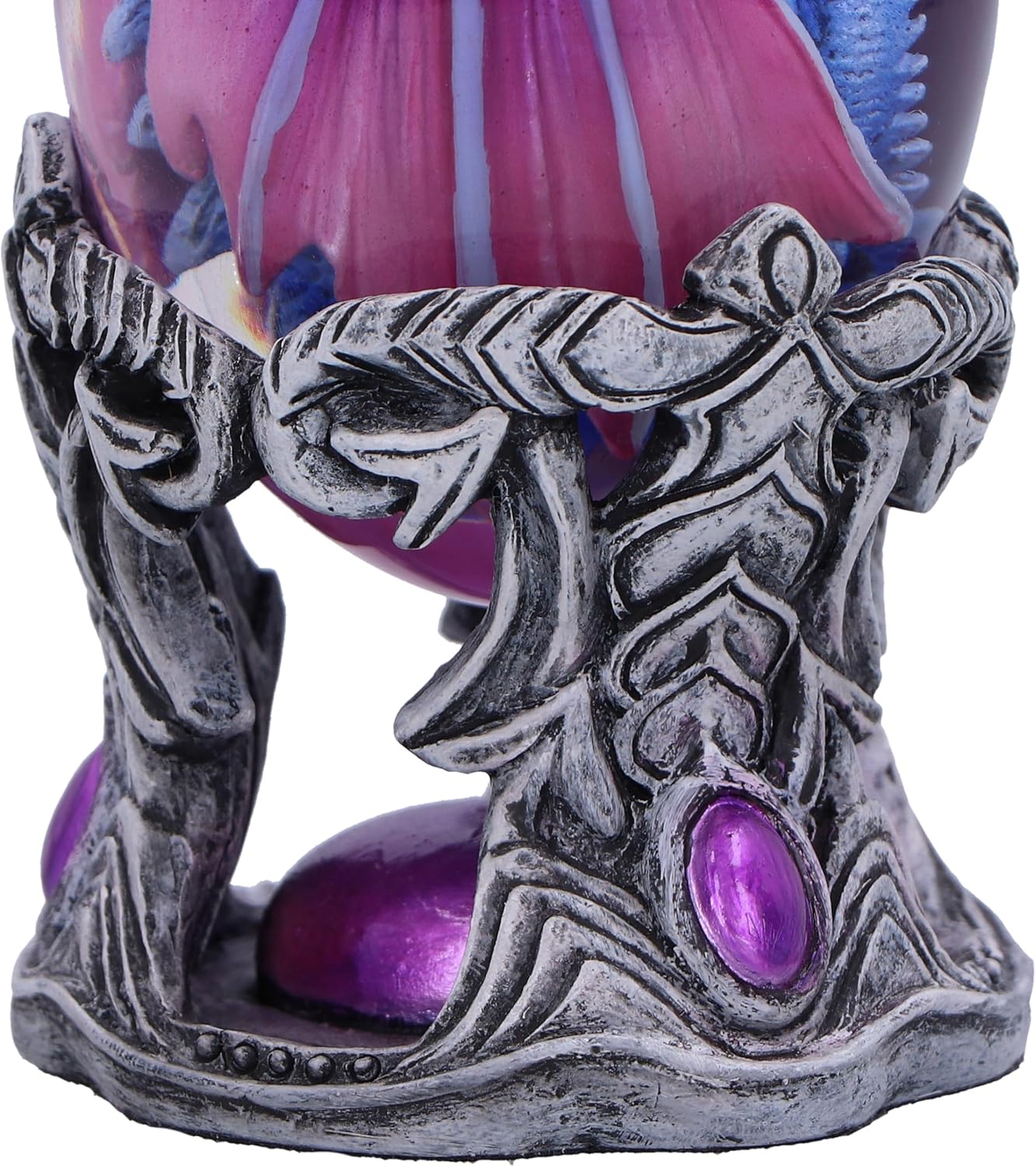 Nemesis Now Elemental Dragonlings - Water Silver/Purple/Blue Dragon Glass Egg Figurine, Resin, Silver/Purple/Blue, Cast in the Finest Resin, Expertly Hand-Painted
