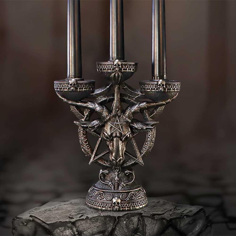 Baphomet`S Radiance Candelabra With Led Candles