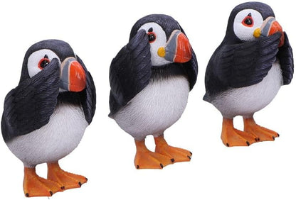 Nemesis Now Three Wise Puffins Set of 3 Puffins Figurines 8cm, Resin, Black/White, Cast in the Finest Resin, Expertly Hand-Painted