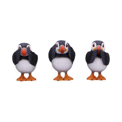 Nemesis Now Three Wise Puffins Set of 3 Puffins Figurines 8cm, Resin, Black/White, Cast in the Finest Resin, Expertly Hand-Painted