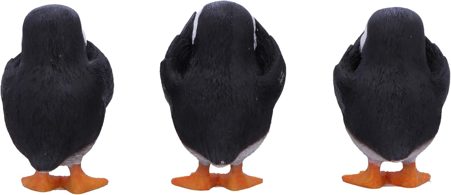 Nemesis Now Three Wise Puffins Set of 3 Puffins Figurines 8cm, Resin, Black/White, Cast in the Finest Resin, Expertly Hand-Painted