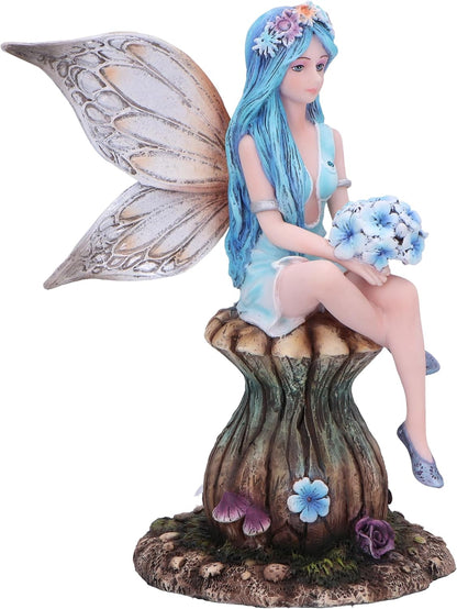 Nemesis Now Bryony Fairy on Mushroom Blue, Resin, Cast in the Finest Resin, Expertly Hand-Painted