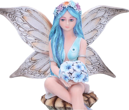 Nemesis Now Bryony Fairy on Mushroom Blue, Resin, Cast in the Finest Resin, Expertly Hand-Painted