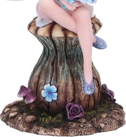 Nemesis Now Bryony Fairy on Mushroom Blue, Resin, Cast in the Finest Resin, Expertly Hand-Painted