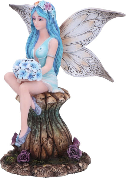 Nemesis Now Bryony Fairy on Mushroom Blue, Resin, Cast in the Finest Resin, Expertly Hand-Painted