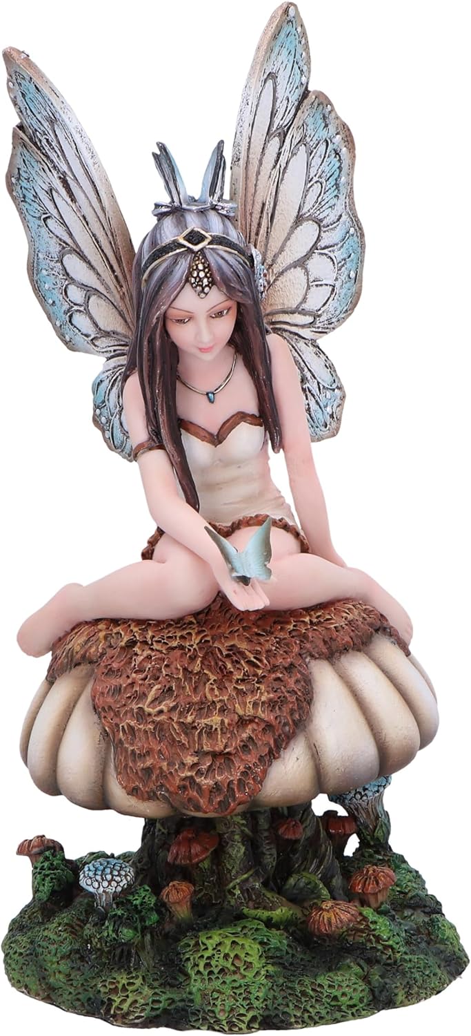 Nemesis Now Chrysalis Fairy on Mushroom Brown, Resin, Cast in the Finest Resin, Expertly Hand-Painted