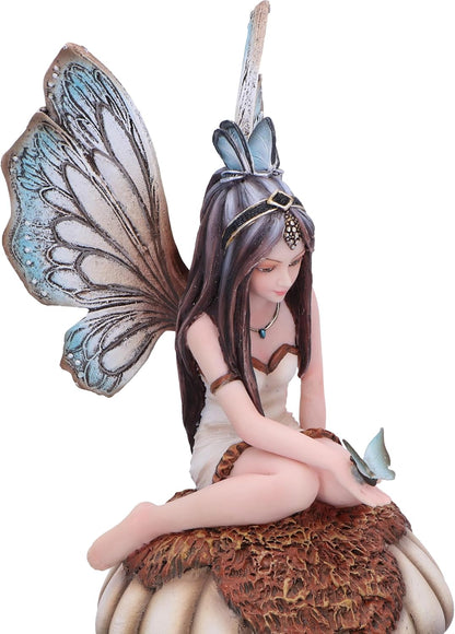 Nemesis Now Chrysalis Fairy on Mushroom Brown, Resin, Cast in the Finest Resin, Expertly Hand-Painted