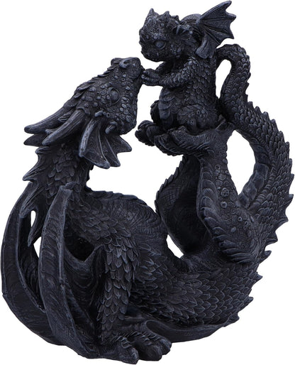 Nemesis Now Drakaina and Dragonling Dragon Plus Baby 23cm, Resin, Cast in the Finest Resin, Expertly Hand-Painted, Black