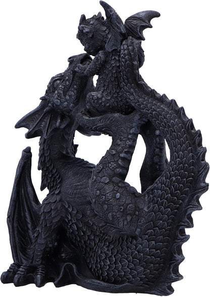 Nemesis Now Drakaina and Dragonling Dragon Plus Baby 23cm, Resin, Cast in the Finest Resin, Expertly Hand-Painted, Black