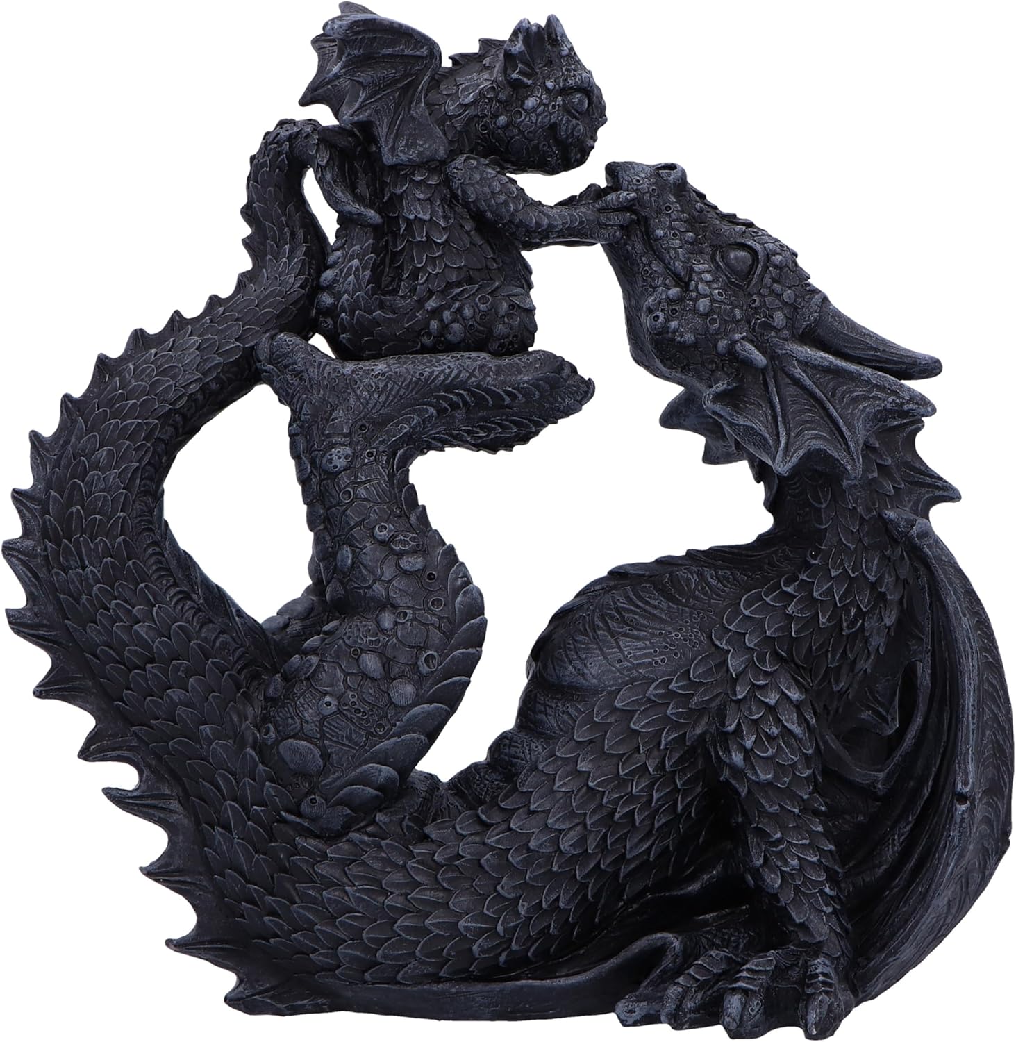 Nemesis Now Drakaina and Dragonling Dragon Plus Baby 23cm, Resin, Cast in the Finest Resin, Expertly Hand-Painted, Black