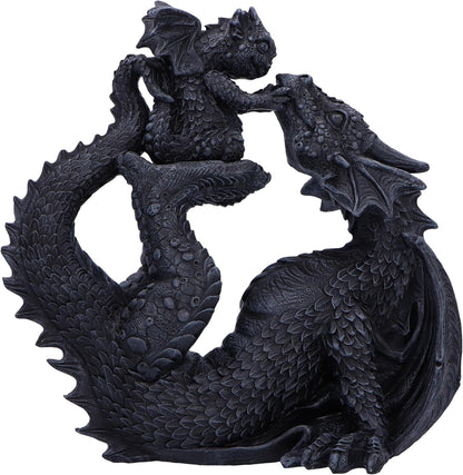 Nemesis Now Drakaina and Dragonling Dragon Plus Baby 23cm, Resin, Cast in the Finest Resin, Expertly Hand-Painted, Black