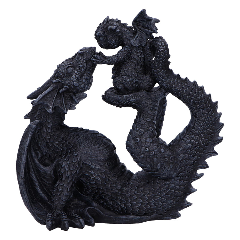 Nemesis Now Drakaina and Dragonling Dragon Plus Baby 23cm, Resin, Cast in the Finest Resin, Expertly Hand-Painted, Black