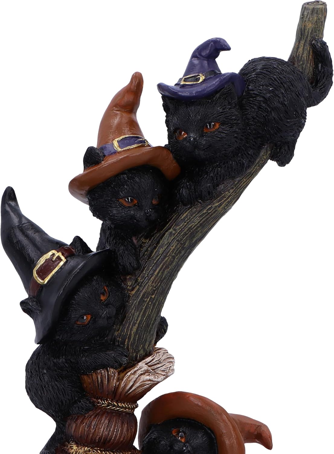 Nemesis Now Broomstick Kindle Cats & Brooms 21cm, Resin, Cast in the Finest Resin, Expertly Hand-Painted